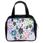 Prismatic Psychedelic Floral Heart Background Classic Handbags (2 Sides) Front