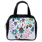 Prismatic Psychedelic Floral Heart Background Classic Handbags (2 Sides) Back