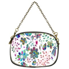 Prismatic Psychedelic Floral Heart Background Chain Purses (one Side) 