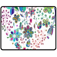 Prismatic Psychedelic Floral Heart Background Fleece Blanket (medium)  by Mariart