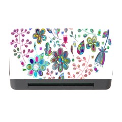 Prismatic Psychedelic Floral Heart Background Memory Card Reader With Cf