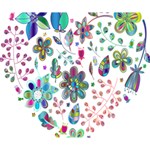 Prismatic Psychedelic Floral Heart Background Deluxe Canvas 14  x 11  14  x 11  x 1.5  Stretched Canvas