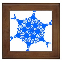 Snowflake Art Blue Cool Polka Dots Framed Tiles by Mariart