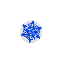 Snowflake Art Blue Cool Polka Dots 1  Mini Buttons