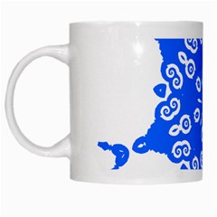 Snowflake Art Blue Cool Polka Dots White Mugs