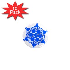 Snowflake Art Blue Cool Polka Dots 1  Mini Magnet (10 Pack) 