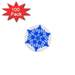 Snowflake Art Blue Cool Polka Dots 1  Mini Buttons (100 Pack)  by Mariart