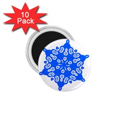 Snowflake Art Blue Cool Polka Dots 1 75  Magnets (10 Pack) 