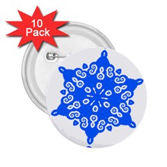 Snowflake Art Blue Cool Polka Dots 2 25  Buttons (10 Pack)  by Mariart