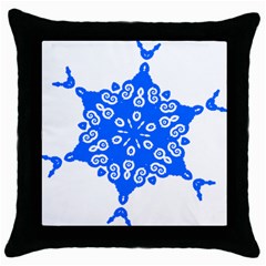 Snowflake Art Blue Cool Polka Dots Throw Pillow Case (black) by Mariart