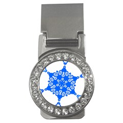 Snowflake Art Blue Cool Polka Dots Money Clips (cz)  by Mariart