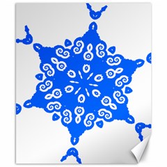 Snowflake Art Blue Cool Polka Dots Canvas 8  X 10  by Mariart