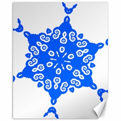 Snowflake Art Blue Cool Polka Dots Canvas 16  X 20  