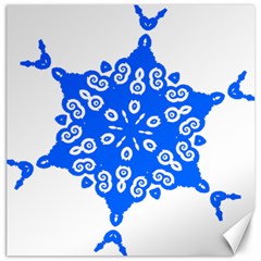 Snowflake Art Blue Cool Polka Dots Canvas 20  X 20   by Mariart