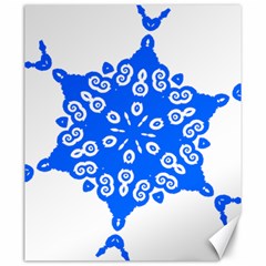 Snowflake Art Blue Cool Polka Dots Canvas 20  X 24  