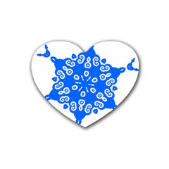 Snowflake Art Blue Cool Polka Dots Heart Coaster (4 Pack) 