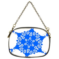 Snowflake Art Blue Cool Polka Dots Chain Purses (two Sides)  by Mariart