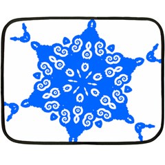 Snowflake Art Blue Cool Polka Dots Fleece Blanket (mini) by Mariart