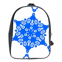 Snowflake Art Blue Cool Polka Dots School Bag (large) by Mariart