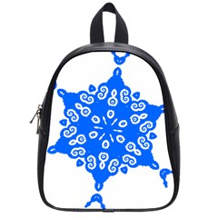 Snowflake Art Blue Cool Polka Dots School Bag (small)