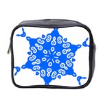 Snowflake Art Blue Cool Polka Dots Mini Toiletries Bag 2-Side Front