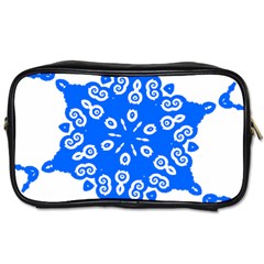 Snowflake Art Blue Cool Polka Dots Toiletries Bags