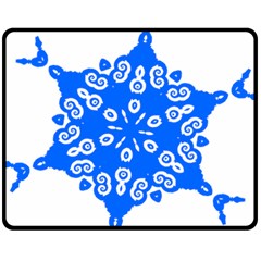 Snowflake Art Blue Cool Polka Dots Fleece Blanket (medium) 