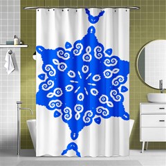 Snowflake Art Blue Cool Polka Dots Shower Curtain 48  X 72  (small) 