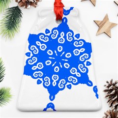 Snowflake Art Blue Cool Polka Dots Ornament (bell) by Mariart