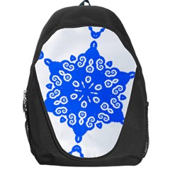 Snowflake Art Blue Cool Polka Dots Backpack Bag by Mariart