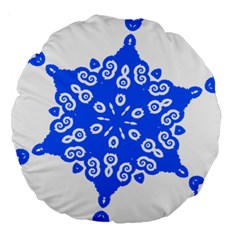 Snowflake Art Blue Cool Polka Dots Large 18  Premium Round Cushions