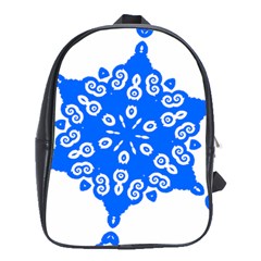 Snowflake Art Blue Cool Polka Dots School Bag (xl) by Mariart