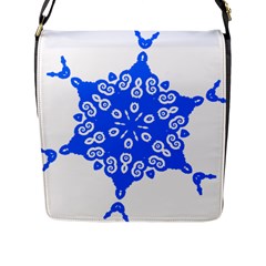 Snowflake Art Blue Cool Polka Dots Flap Messenger Bag (l)  by Mariart