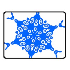 Snowflake Art Blue Cool Polka Dots Double Sided Fleece Blanket (small) 