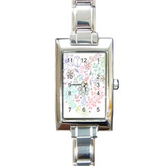 Prismatic Neon Floral Heart Love Valentine Flourish Rainbow Rectangle Italian Charm Watch