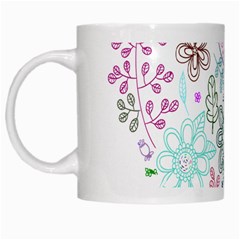 Prismatic Neon Floral Heart Love Valentine Flourish Rainbow White Mugs by Mariart