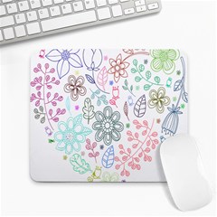 Prismatic Neon Floral Heart Love Valentine Flourish Rainbow Large Mousepads