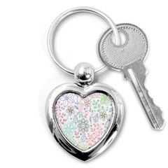 Prismatic Neon Floral Heart Love Valentine Flourish Rainbow Key Chains (heart) 