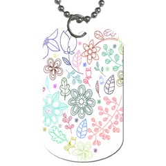 Prismatic Neon Floral Heart Love Valentine Flourish Rainbow Dog Tag (two Sides) by Mariart