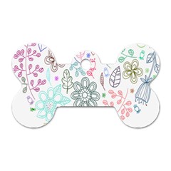 Prismatic Neon Floral Heart Love Valentine Flourish Rainbow Dog Tag Bone (one Side)