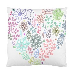 Prismatic Neon Floral Heart Love Valentine Flourish Rainbow Standard Cushion Case (one Side)