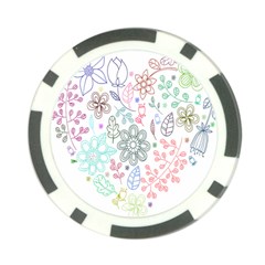 Prismatic Neon Floral Heart Love Valentine Flourish Rainbow Poker Chip Card Guard (10 Pack)