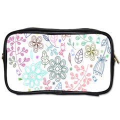 Prismatic Neon Floral Heart Love Valentine Flourish Rainbow Toiletries Bags