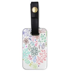 Prismatic Neon Floral Heart Love Valentine Flourish Rainbow Luggage Tags (one Side) 