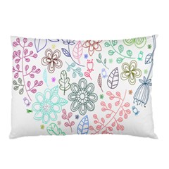 Prismatic Neon Floral Heart Love Valentine Flourish Rainbow Pillow Case (two Sides) by Mariart