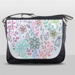 Prismatic Neon Floral Heart Love Valentine Flourish Rainbow Messenger Bags