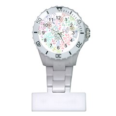 Prismatic Neon Floral Heart Love Valentine Flourish Rainbow Plastic Nurses Watch by Mariart