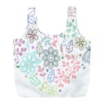 Prismatic Neon Floral Heart Love Valentine Flourish Rainbow Full Print Recycle Bags (L)  Front