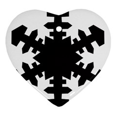 Snowflakes Black Ornament (Heart)