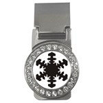 Snowflakes Black Money Clips (CZ)  Front